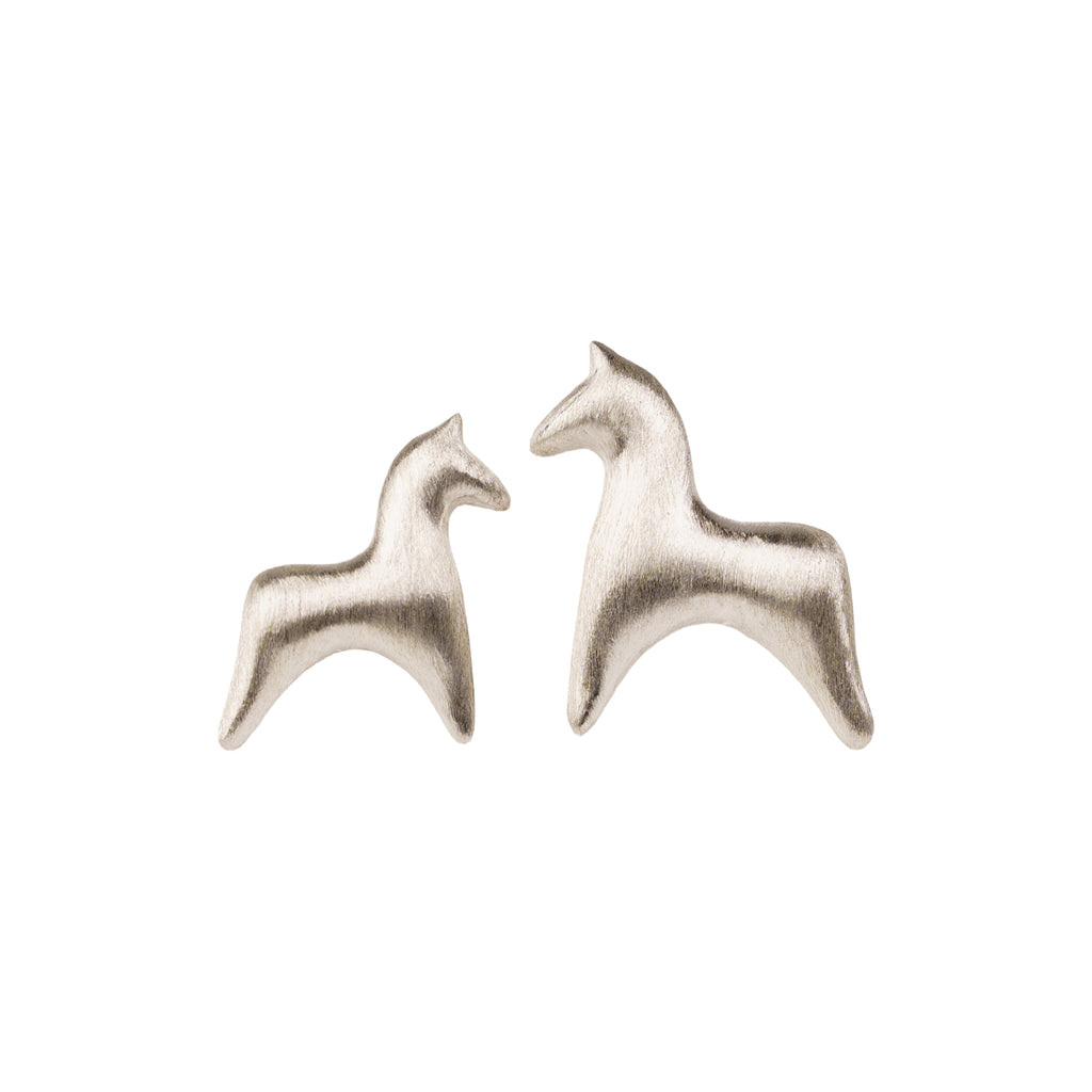 Silver Horse Studs Earrings by Aesth & Util, product view 1