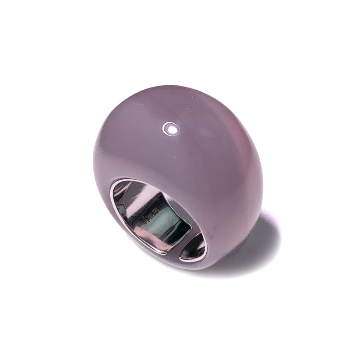 Smoky Purple Jade Band Ring — Purple digital ring on a white background