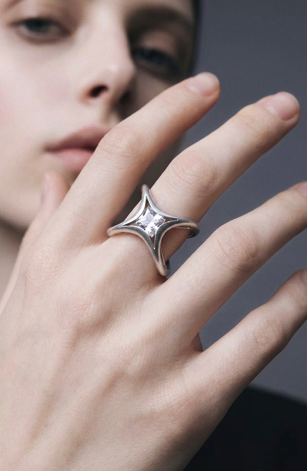 Stellar Keystone I · Moissanite & Silver Ring by ARCHIGEM, product view 7