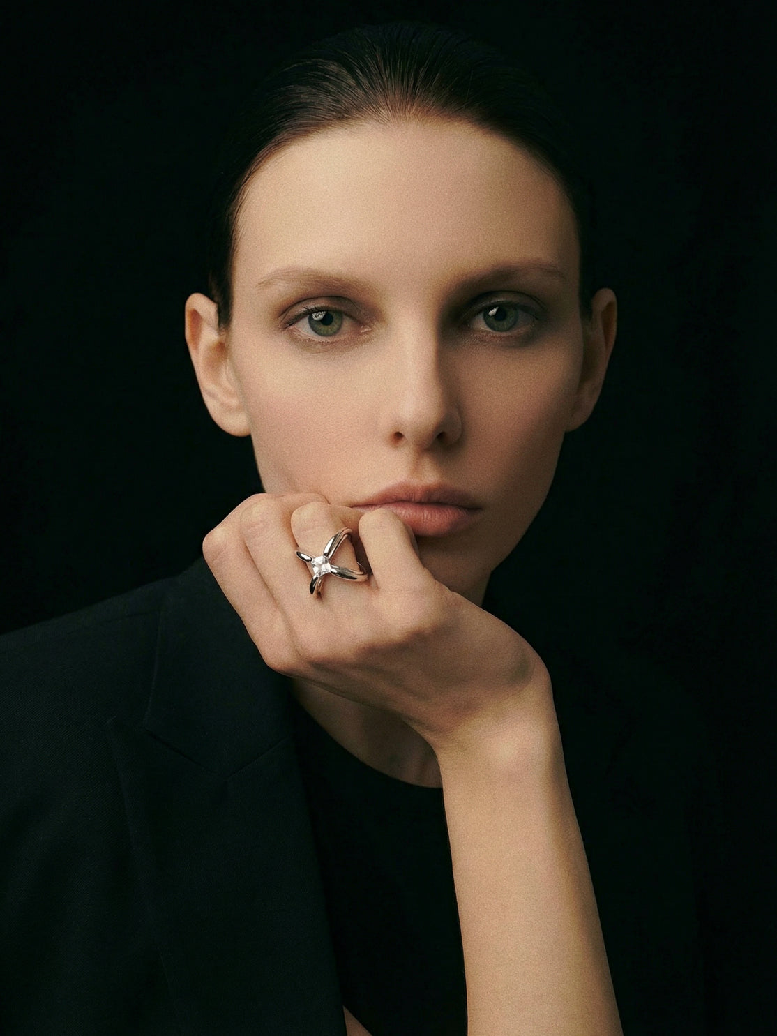 Stellar Keystone II · Moissanite & Silver Ring by ARCHIGEM, product view 4