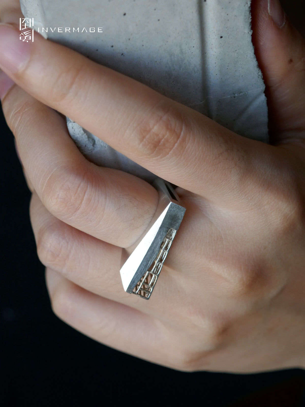Time Sculpture Architectural Ring by INVERMAGE, product view 2