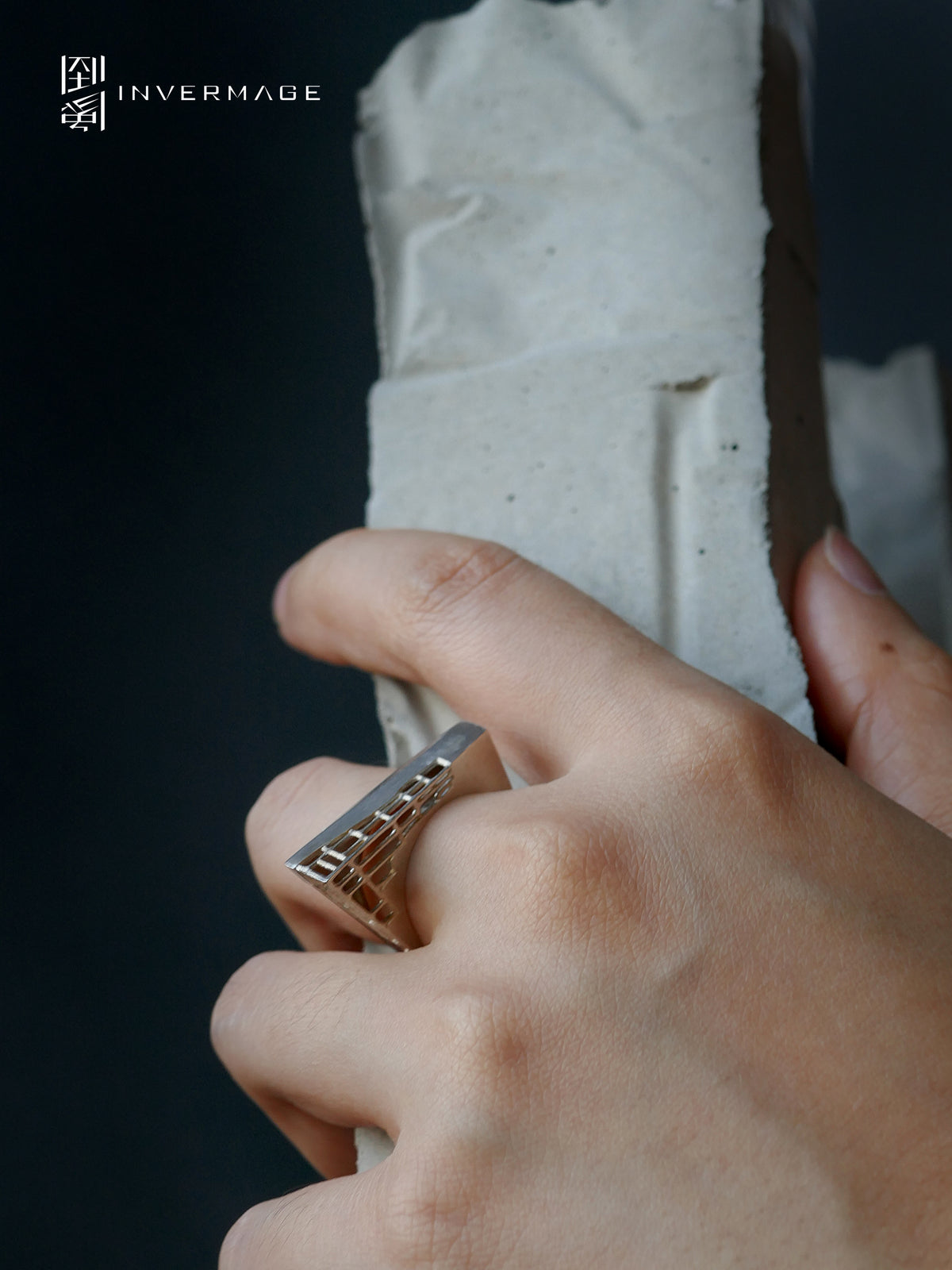 Time Sculpture Architectural Ring by INVERMAGE, product view 4