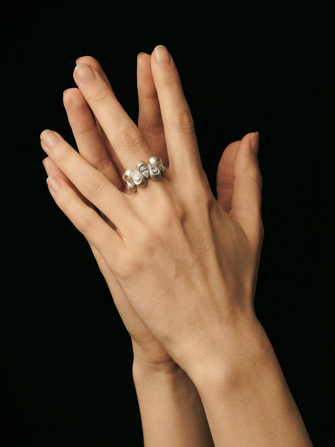 Undulating Form · Cubic Zirconia & Silver Ring by ARCHIGEM, product view 2