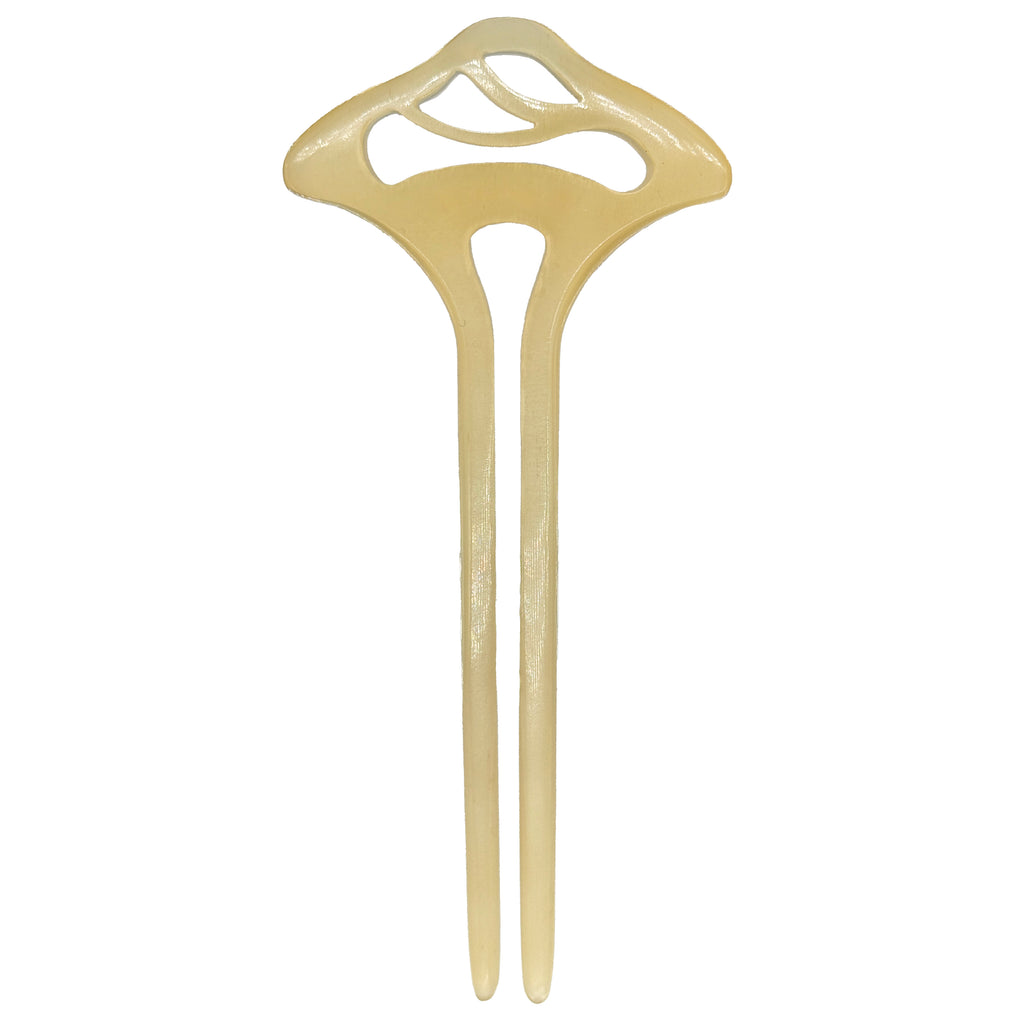 Welcoming Pine Hairpin — Beige hair pick on a white background