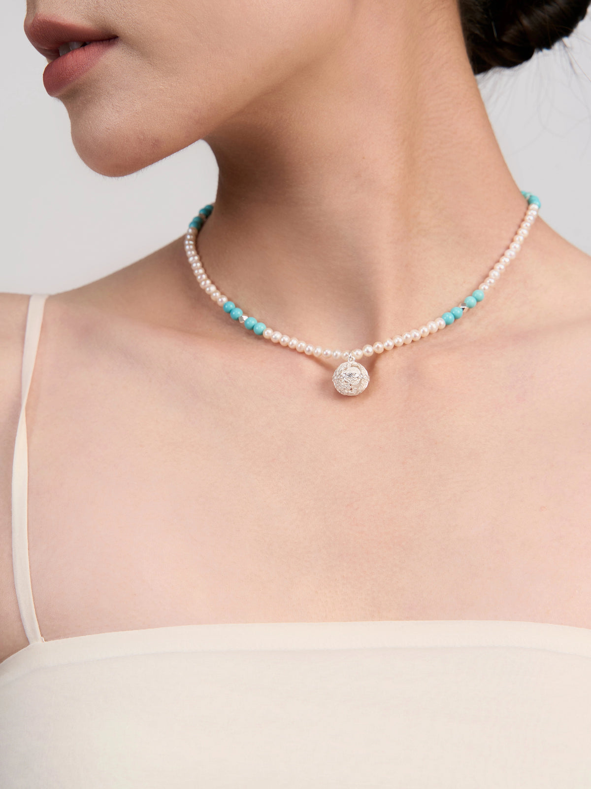 Woven Vines Pearl Necklace by Luna-mi, product view 2