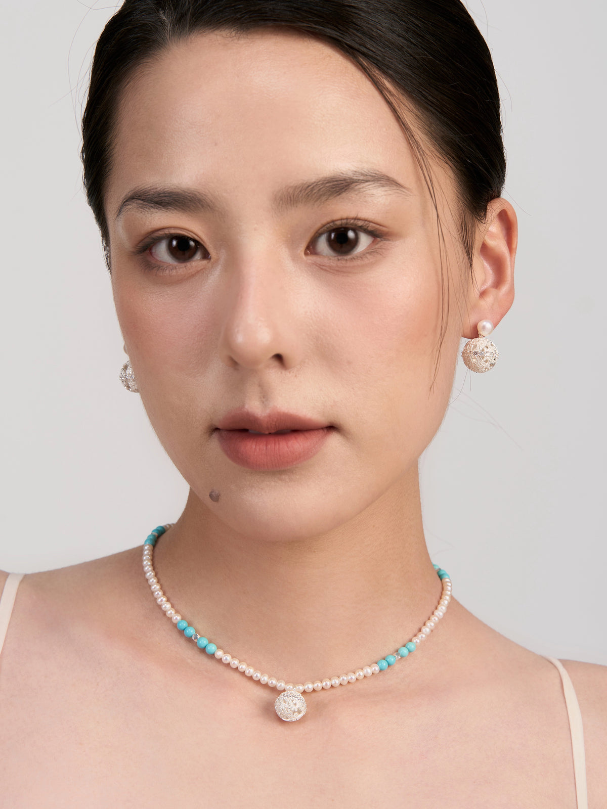 Woven Vines Pearl Necklace by Luna-mi, product view 3